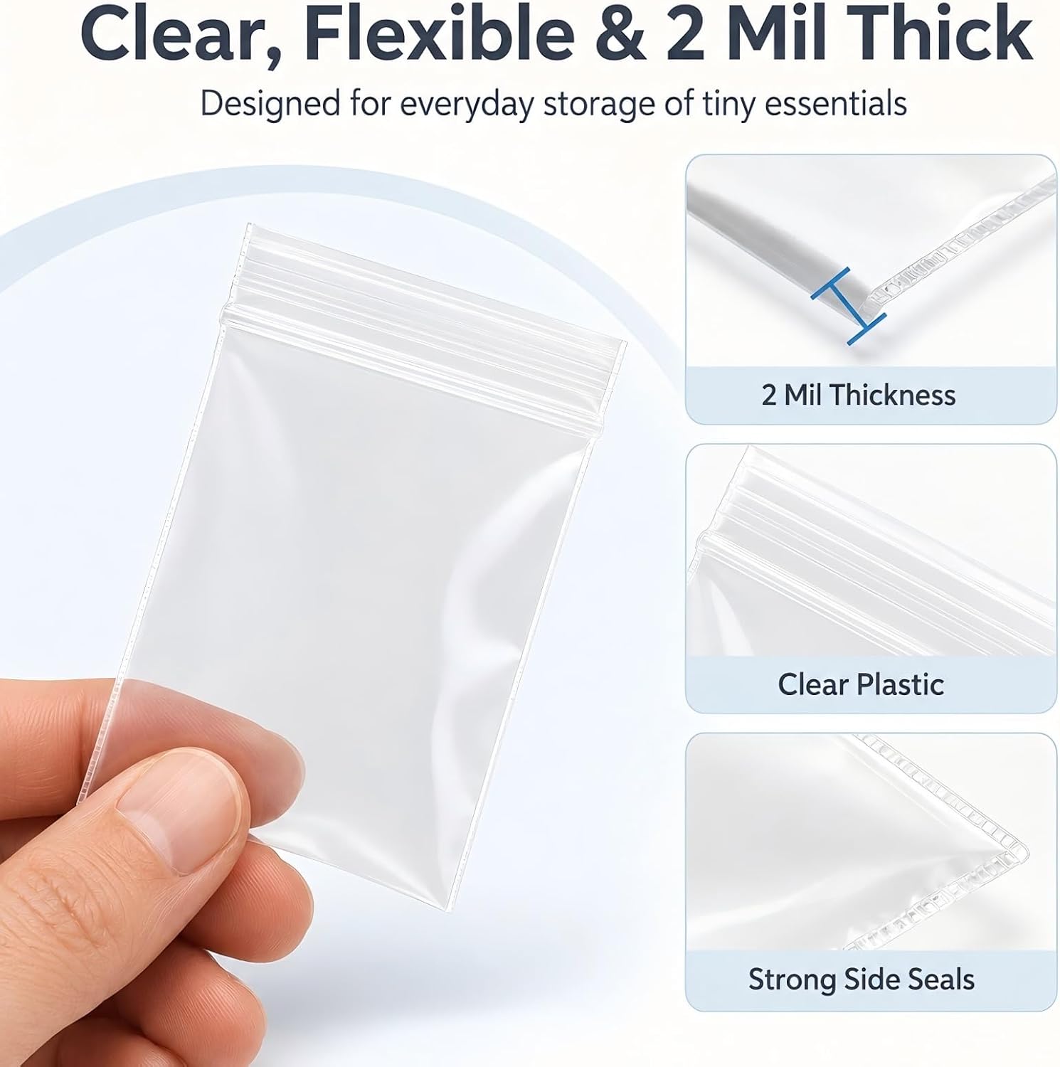 Thumbnail 6 de Bonison B-ZIPplasticbags Clear Mini Zip Bags, 1.5 x 2 Inch, 2 Mil
