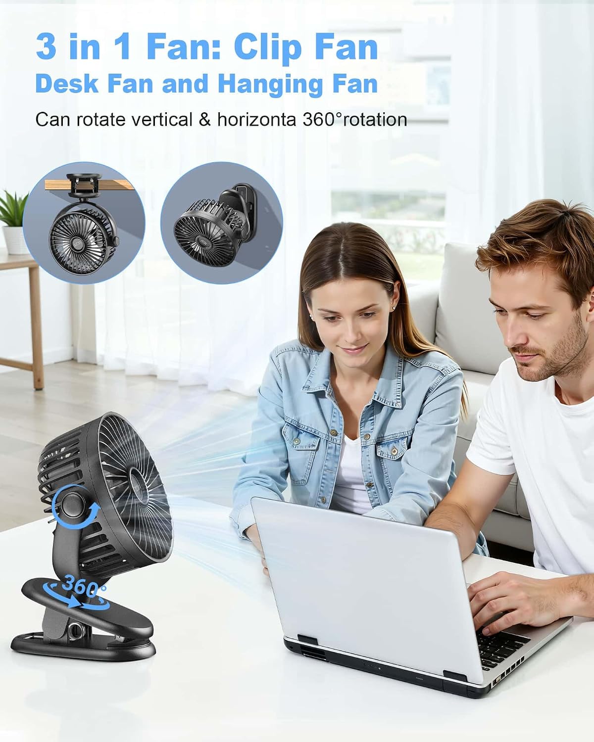 Detalle 1 de Portable Clip on Fan 5200mAh