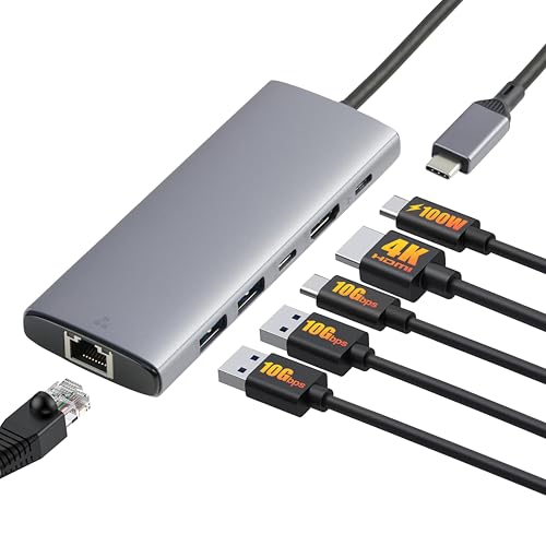 Detalle de Amazon Basics 6 en 1 Concentrador USB 3.1, HDMI 4K