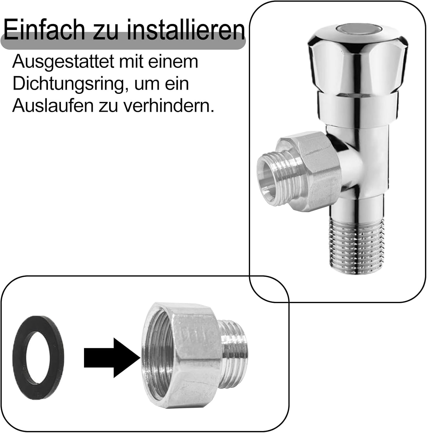 Thumbnail 4 de BELZ 2-teiliges Set Reduzieradapter 3/8 Außen auf 1/2 Innen aus 304 Edelstahl (mit doppelten Dichtringen)