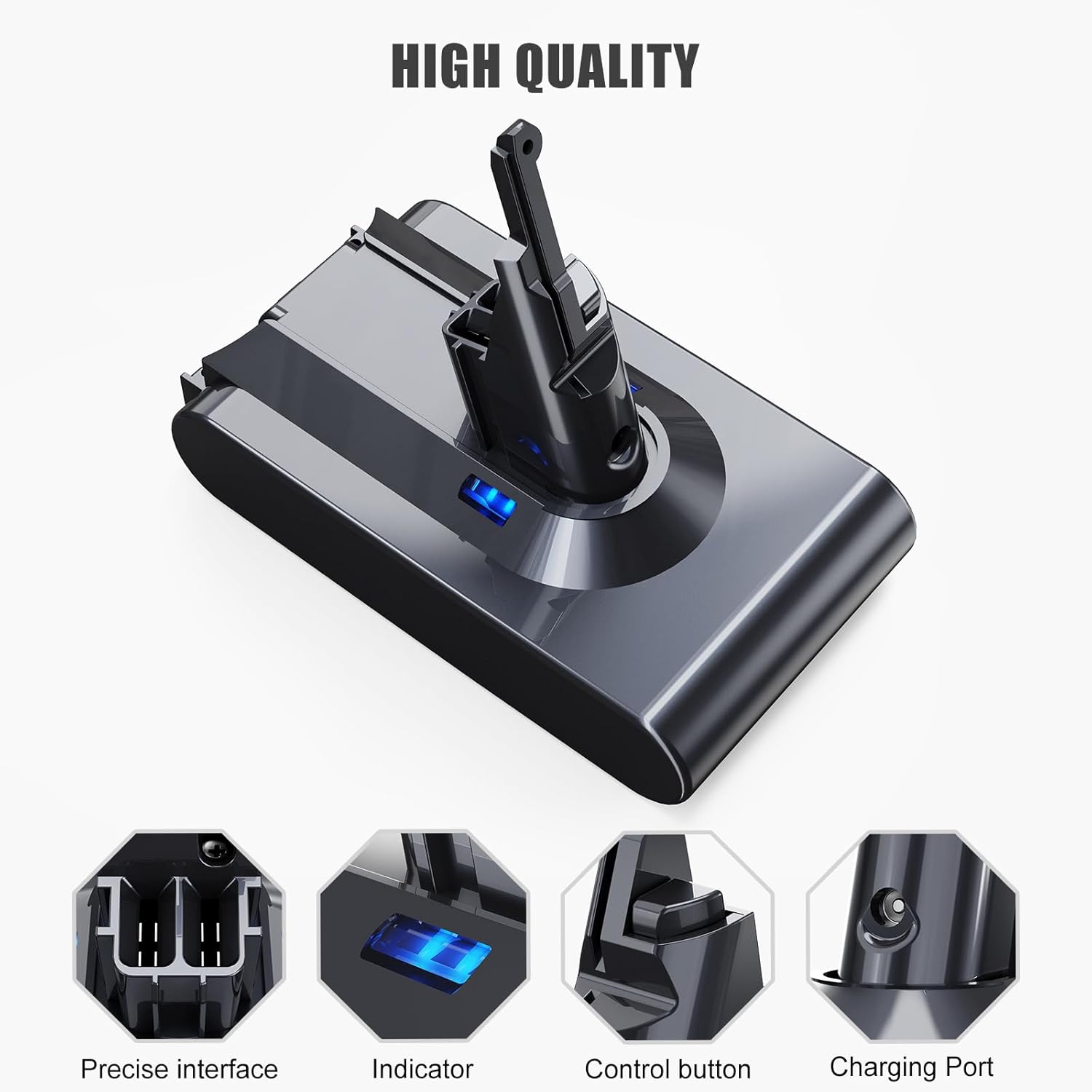 Thumbnail 4 de 8000mAh Batteria di Ricambio per Dyson V8 Absolute SV10: potenza e affidabilità per il tuo aspirapolvere