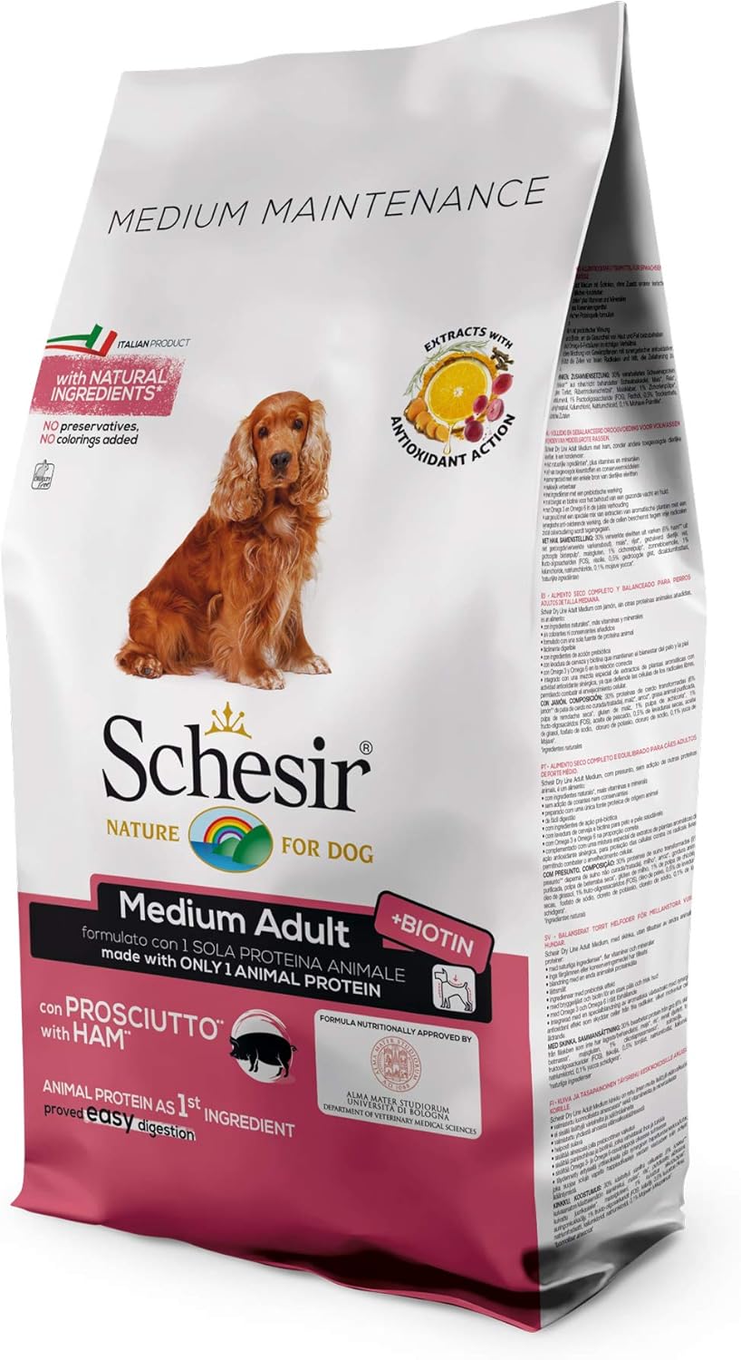 Thumbnail 2 de Schesir Dog Medium Maintenance Schinken – trockenes Hundefutter für mittelgroße Rassen, 12 kg