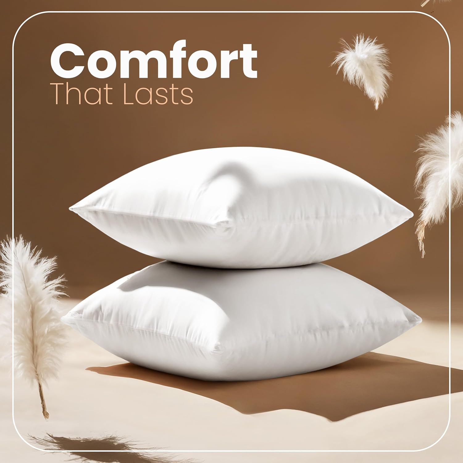 Detalle de Utopia Bedding 18x18 Pillow Inserts (Set of 2) — White