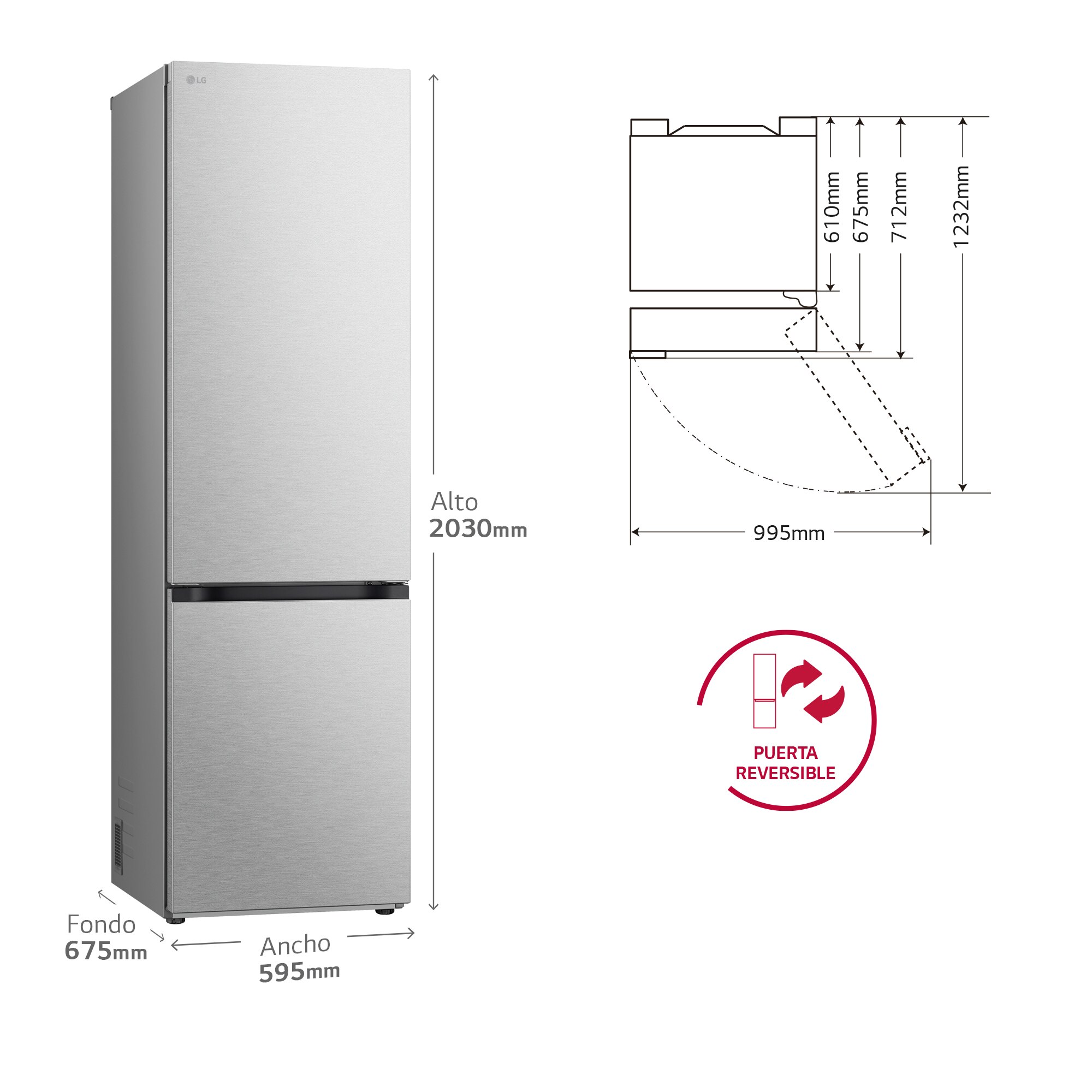 Thumbnail 2 de LG GBV7280AMB Frigorífico 277 l 📺