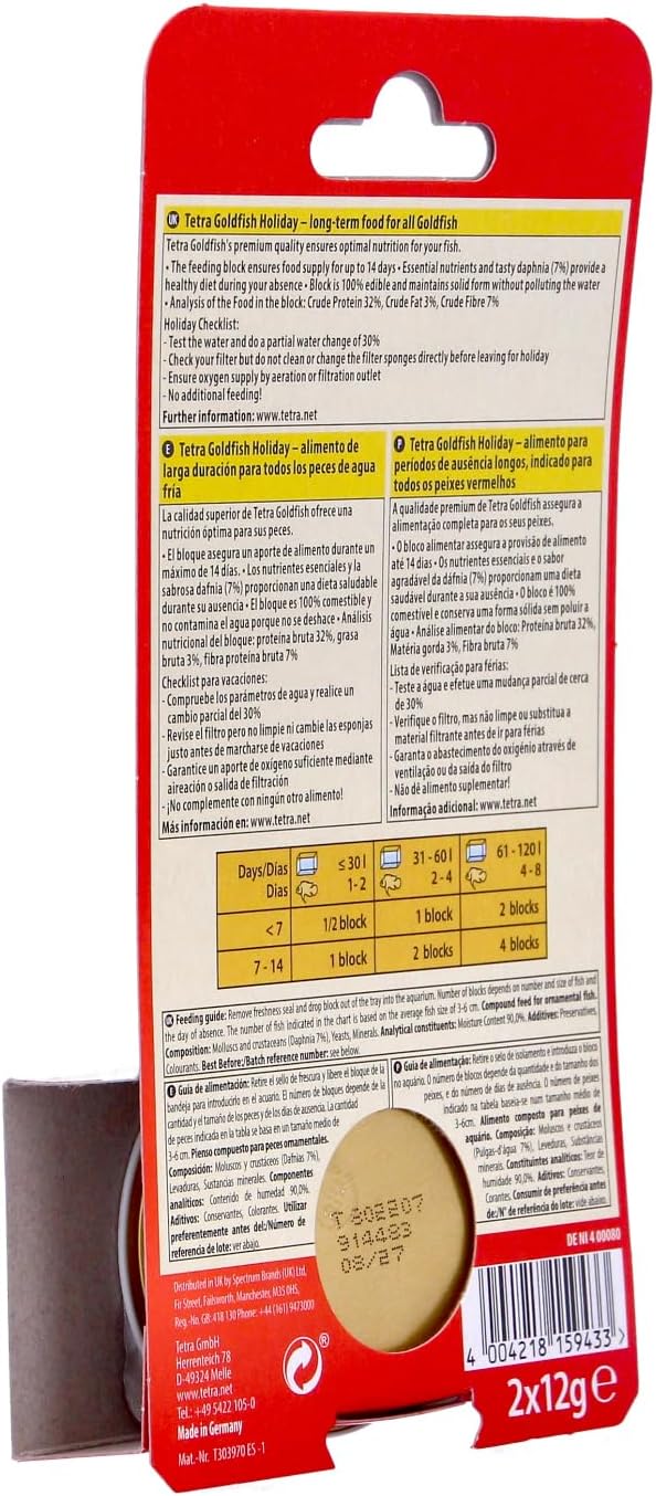 Thumbnail 6 de Tetra Goldfish Holiday Goldfish-Futter, 2 x 12 g – Für Kaltwasserfische mit Vitaminen und Mineralien