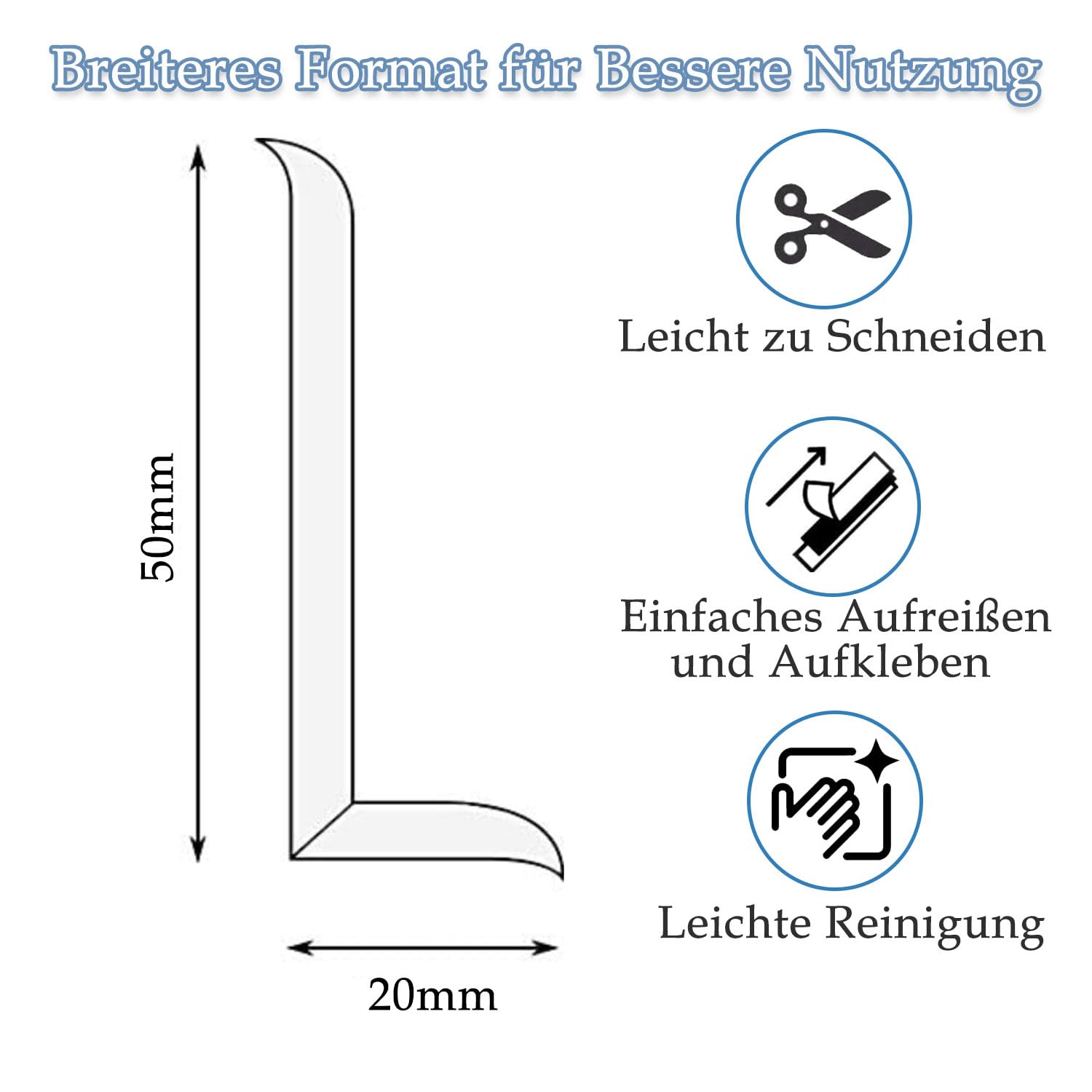 Detalle de Weichsockelleiste 50 x 20 mm für Küche