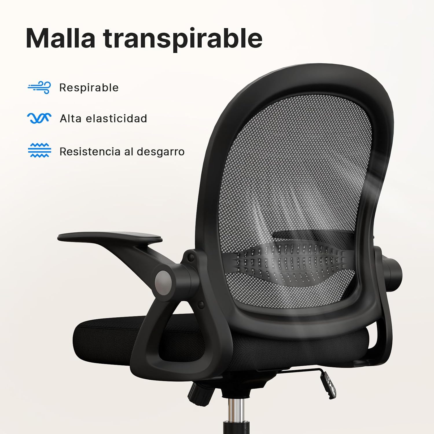 Thumbnail 4 de Naspaluro Silla de Oficina Giratoria con Reposabrazos y Malla