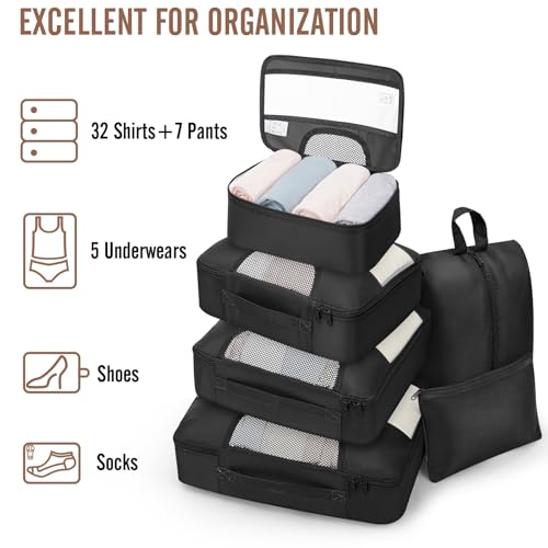Detalle de Veken Packing Cubes Set (10 or 8) for Travel Essentials