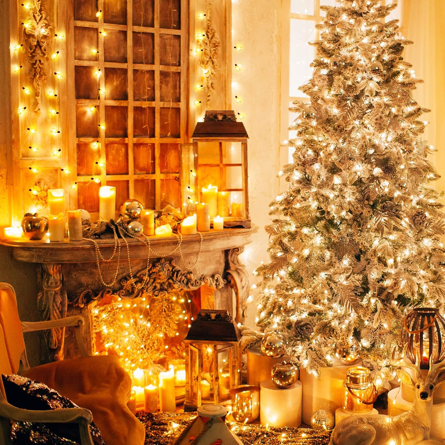 Thumbnail 6 de GLUROO Catena Luminosa da Esterno 36 m con lampadine LED ST38 (60+2), 2200K bianco caldo, impermeabile