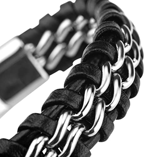 Thumbnail 7 de SERASAR Bracelet Cuir Homme – Cuir véritable, réglable 20 cm (jusqu’à 21,5 cm) avec fermoir magnétique