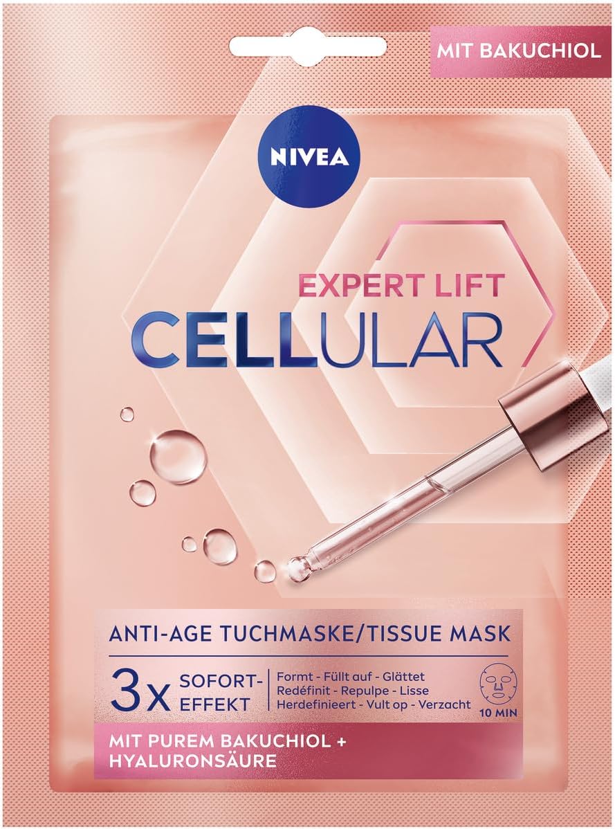 Detalle de NIVEA Cellular Expert Lift sheetmask med hyaluronsyra och bakuchiol