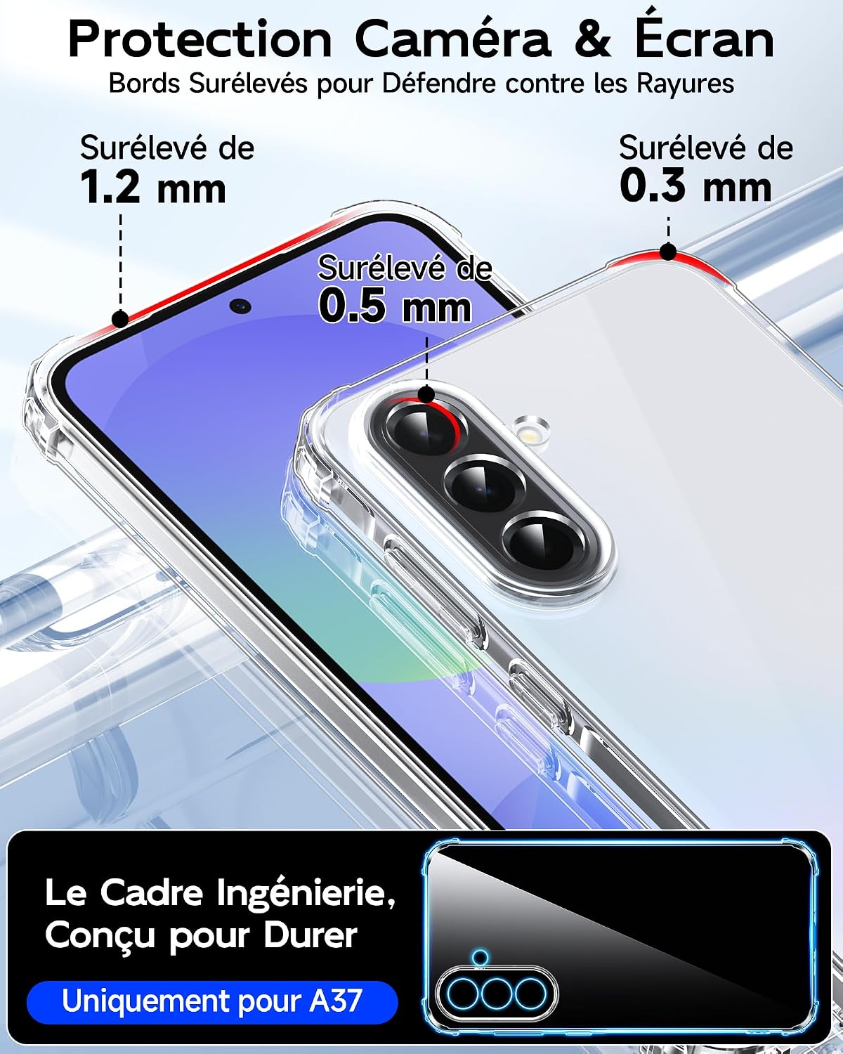 Detalle 1 de LeYi Coque Samsung A37 5G Transparent