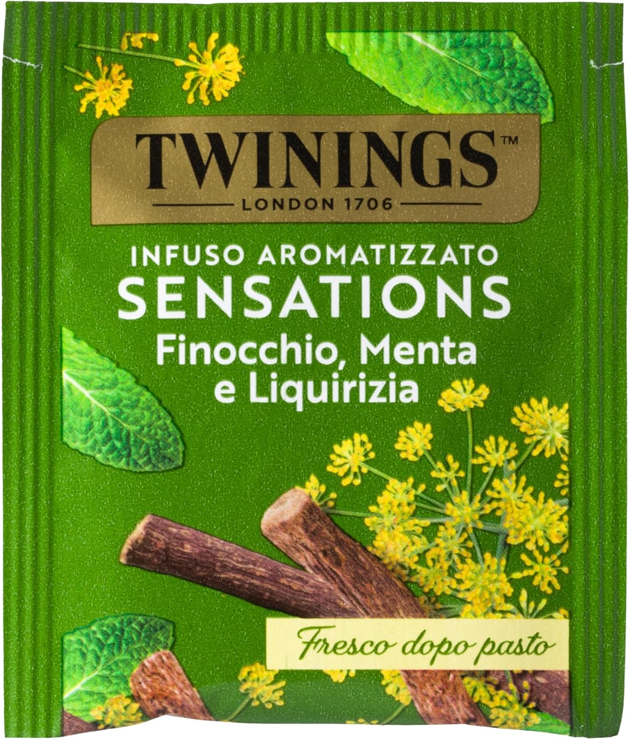 Detalle de Twinings Infuso Aromatizzato Sensations Finocchio, Liquirizia e Menta – 6 Confezioni da 20 Filtri (120 Filtri)