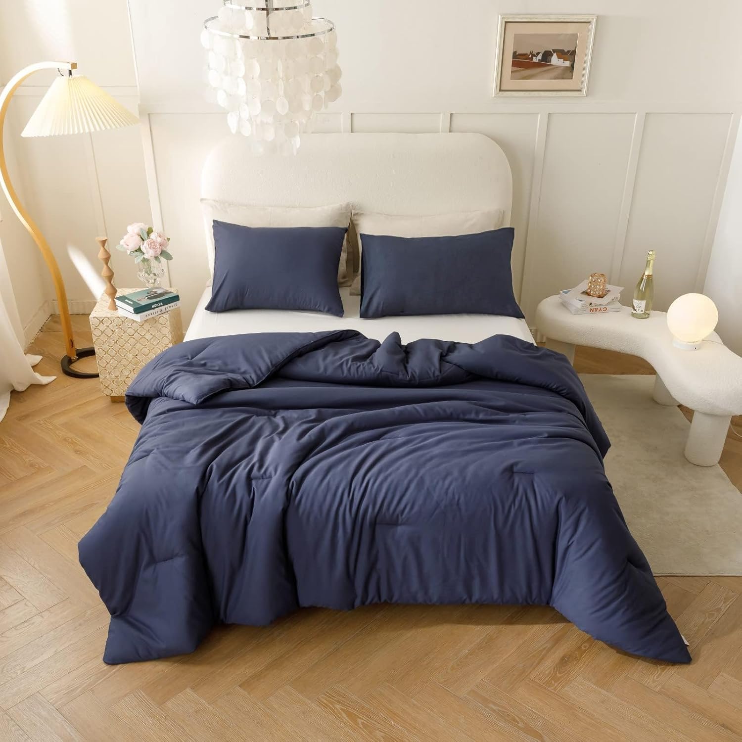 Thumbnail 6 de ROSGONIA Super King Plus Comforter, 128 x 120-Inch Navy Blue