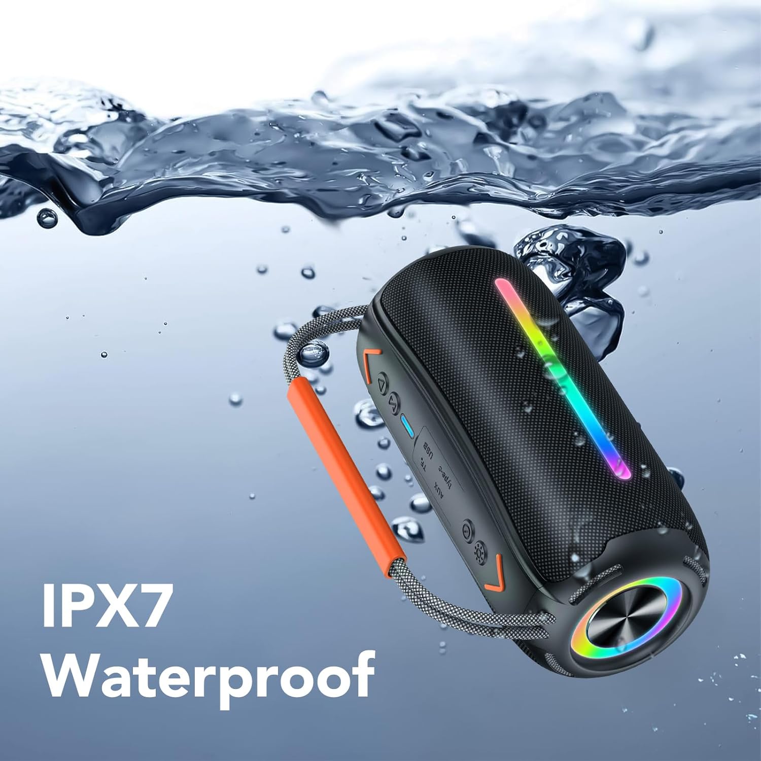Detalle de Tragbarer Bluetooth-Lautsprecher mit Griff, 40W – IPX7, 30 Stunden Akkulaufzeit, TWS