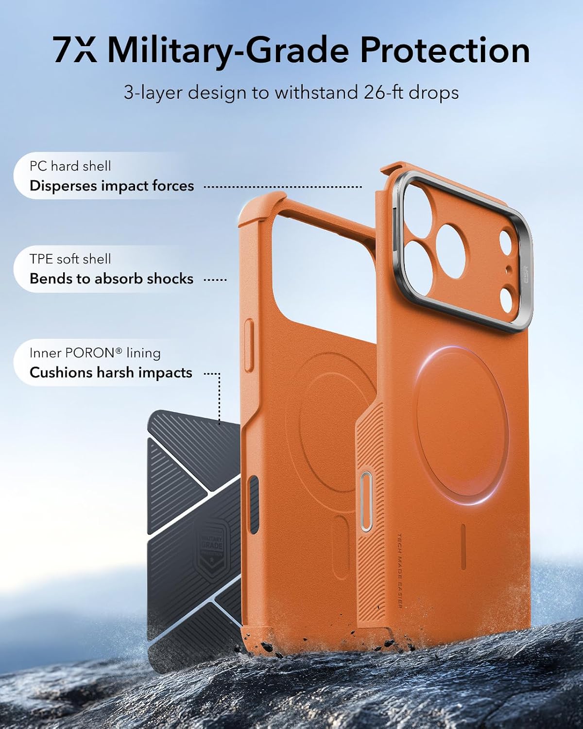 Thumbnail 3 de ESR iPhone 17 Pro Case with 7X Drop Protection ⚙