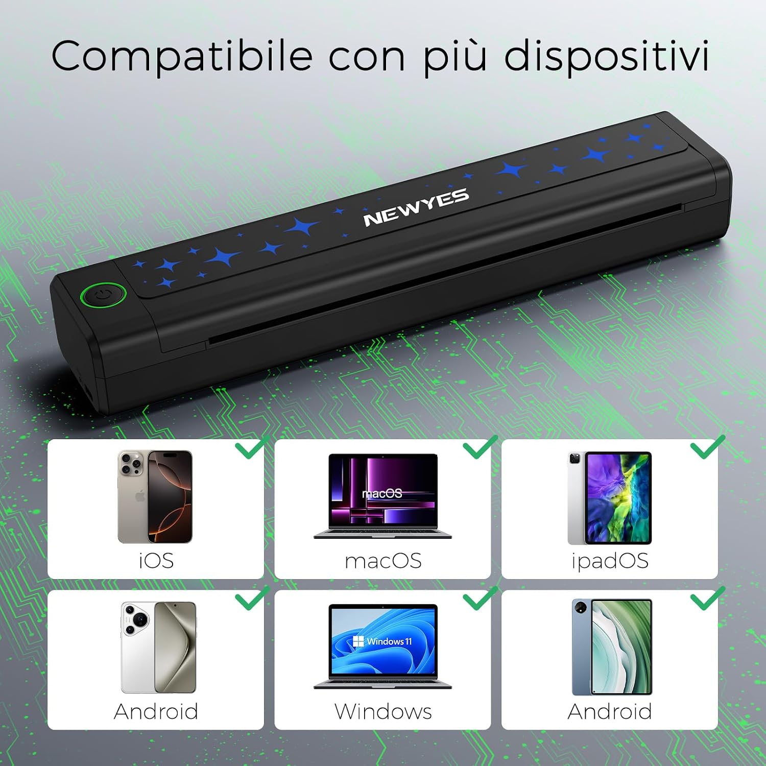 Detalle de NEWYES Stampante Stencil Tattoo: stampante termica portatile wireless per stencil di alta qualità