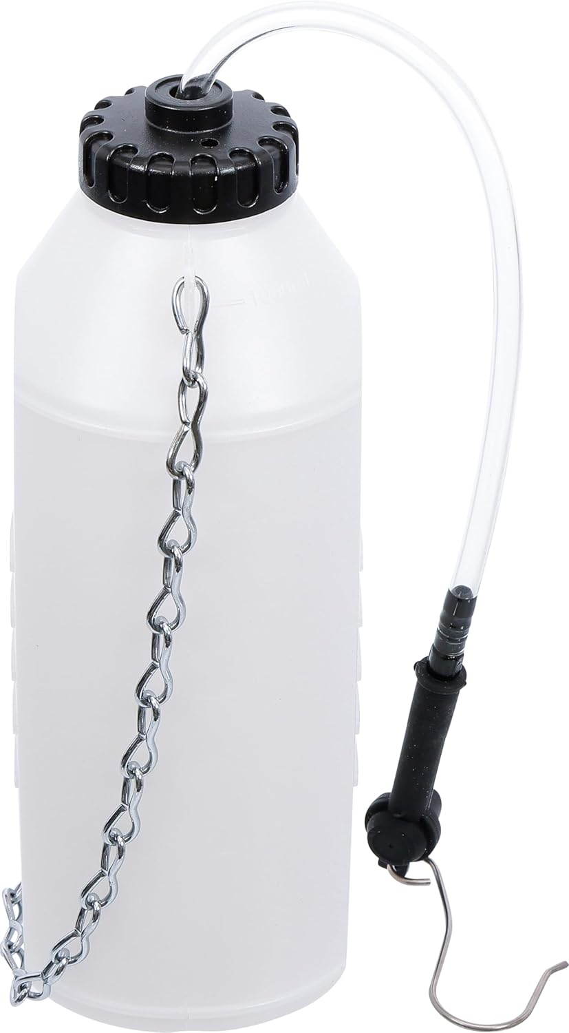 Detalle 2 de BGS 8519 Recipiente per spurgo freni | Bottiglia in plastica 1 L con catena e gancio