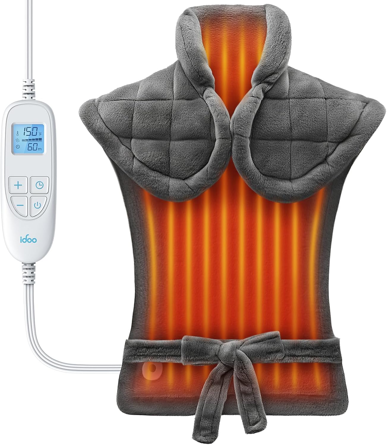 Detalle de iDOO I-HAP04 Weighted Electric Heating Pad, 24" x 33", 6 Heat Levels