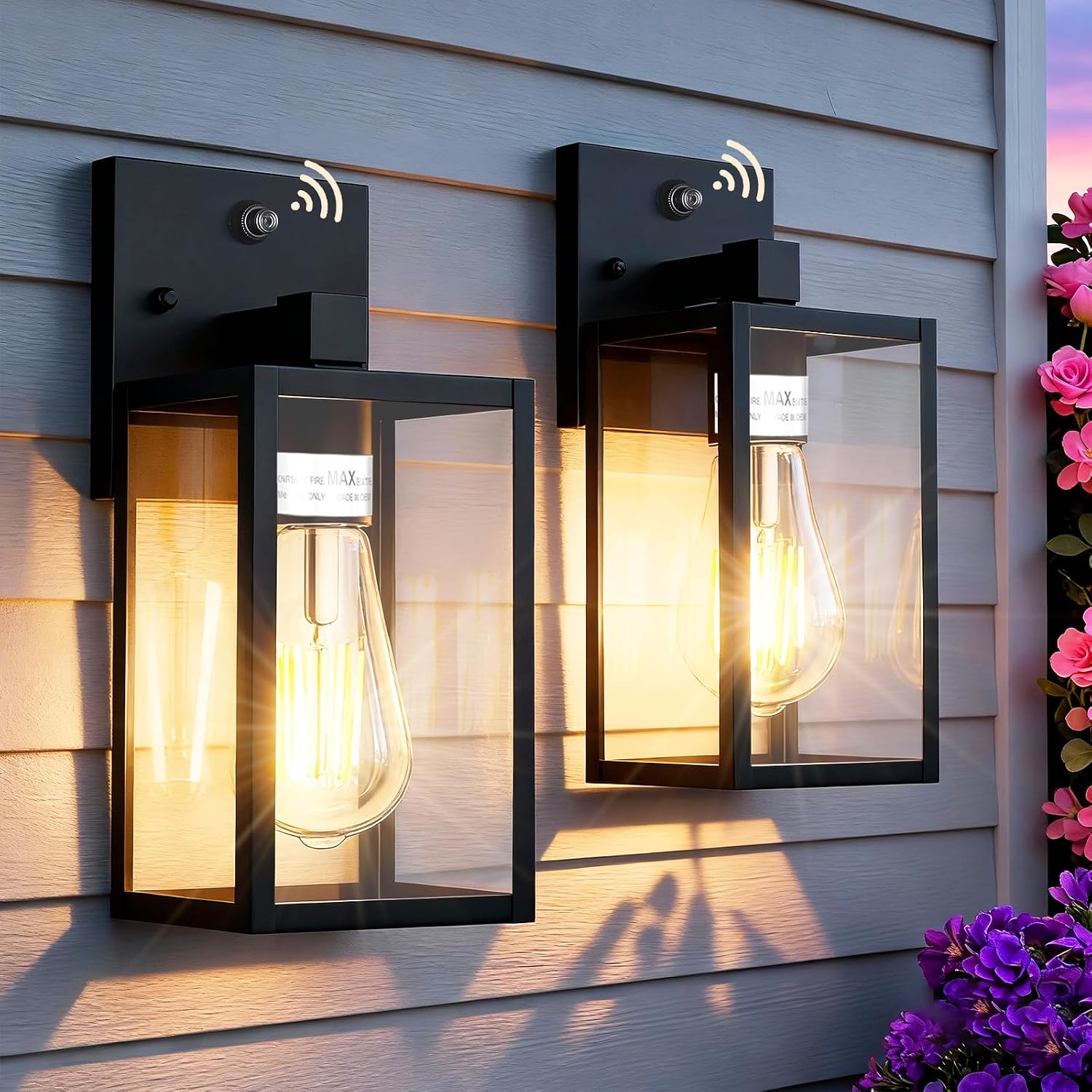 Detalle de tjjsllhbe Z019 Outdoor Wall Lights, 2-Pack with Dusk-to-Dawn Sensor
