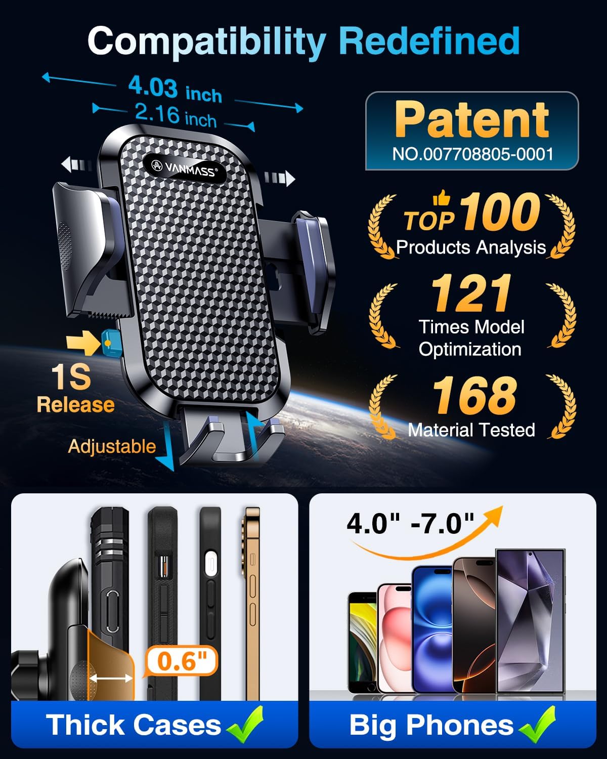 Thumbnail 4 de VANMASS 2026 Car phone holder for iPhone 17 Pro Max 📱