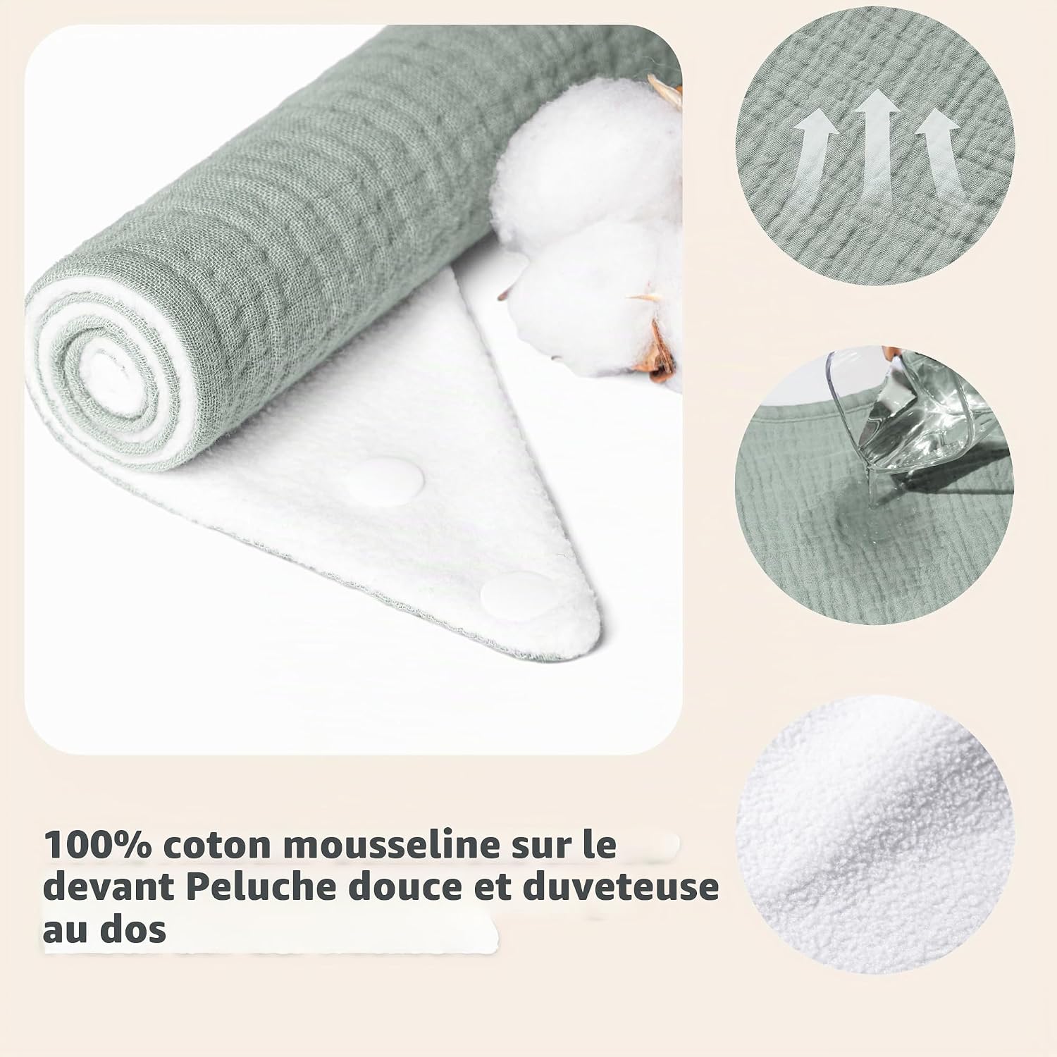 Thumbnail 2 de Susurration Bavoirs Bébé Bandana 10 Pièces – Muslin Doux et Absorbant, Réglables
