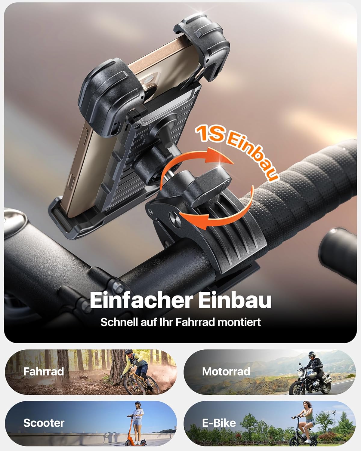 Detalle de andobil Handyhalterung Fahrrad 360° für 17/16/15