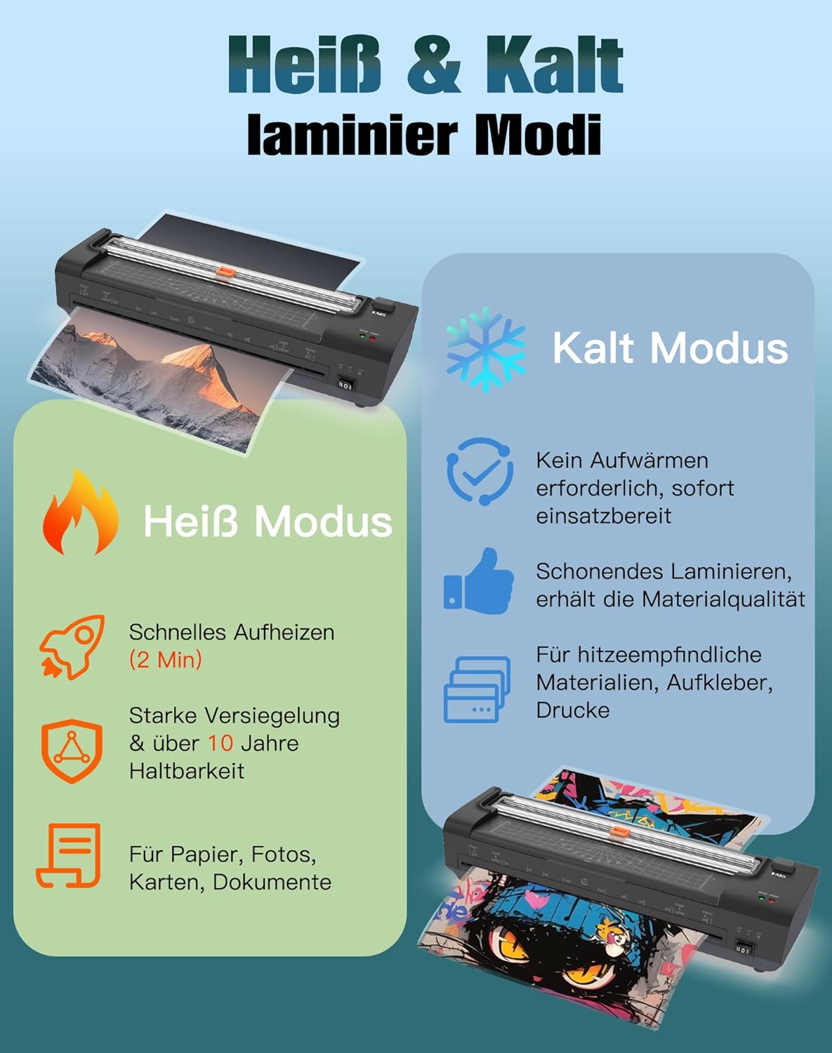 Thumbnail 3 de OidoZac A3 Laminiergerät mit 20 Laminierfolien – Heiß- und Kaltlaminierung, integrierter Papierschneider und Eckenabrunder