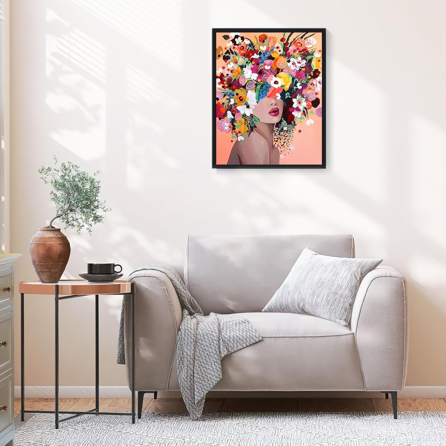 Detalle de gelrovaled Malen nach Zahlen Erwachsene – Flower 02, 30x40cm, handgemaltes Ölgemälde-Kit (Rahmen inklusive) mit 3 Pinseln und Acrylfarben