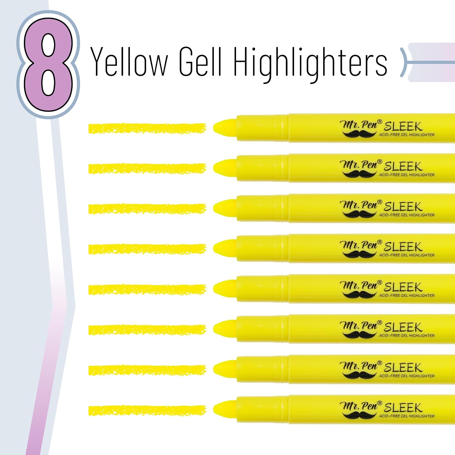 Thumbnail 1 de Mr. Pen Yellow Gel Highlighters, 8-Pack, Twist-Up Bible Highlighters