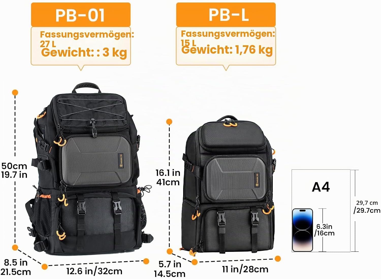 Detalle 2 de TARION Kamerarucksack für DSLR bis 15,6 Zoll