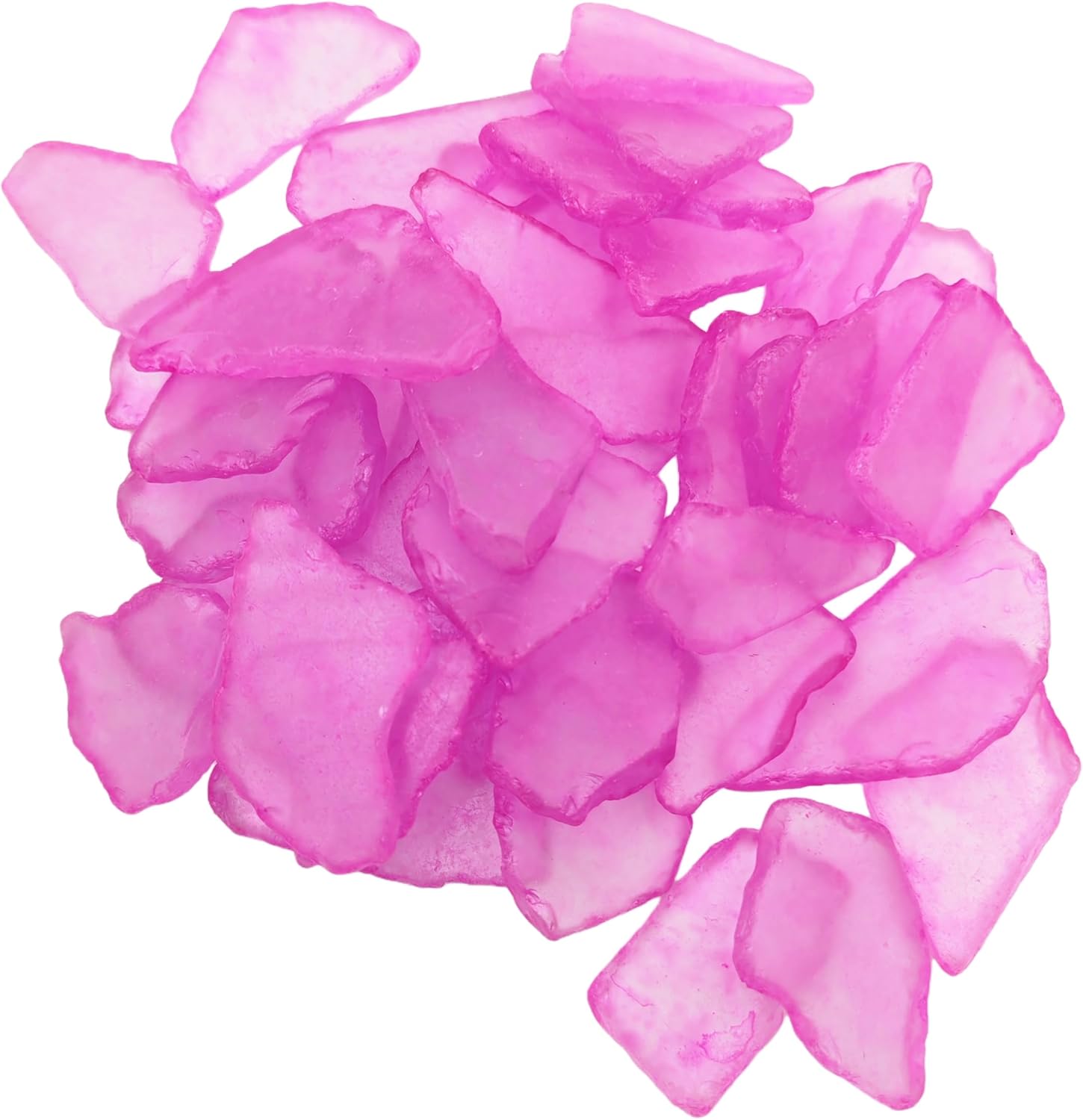 500g Irregular Frosted Glass Mosaic Tiles (40pcs) Bulk – Pink frosted glass for DIY mosaic crafts, frames & coasters
