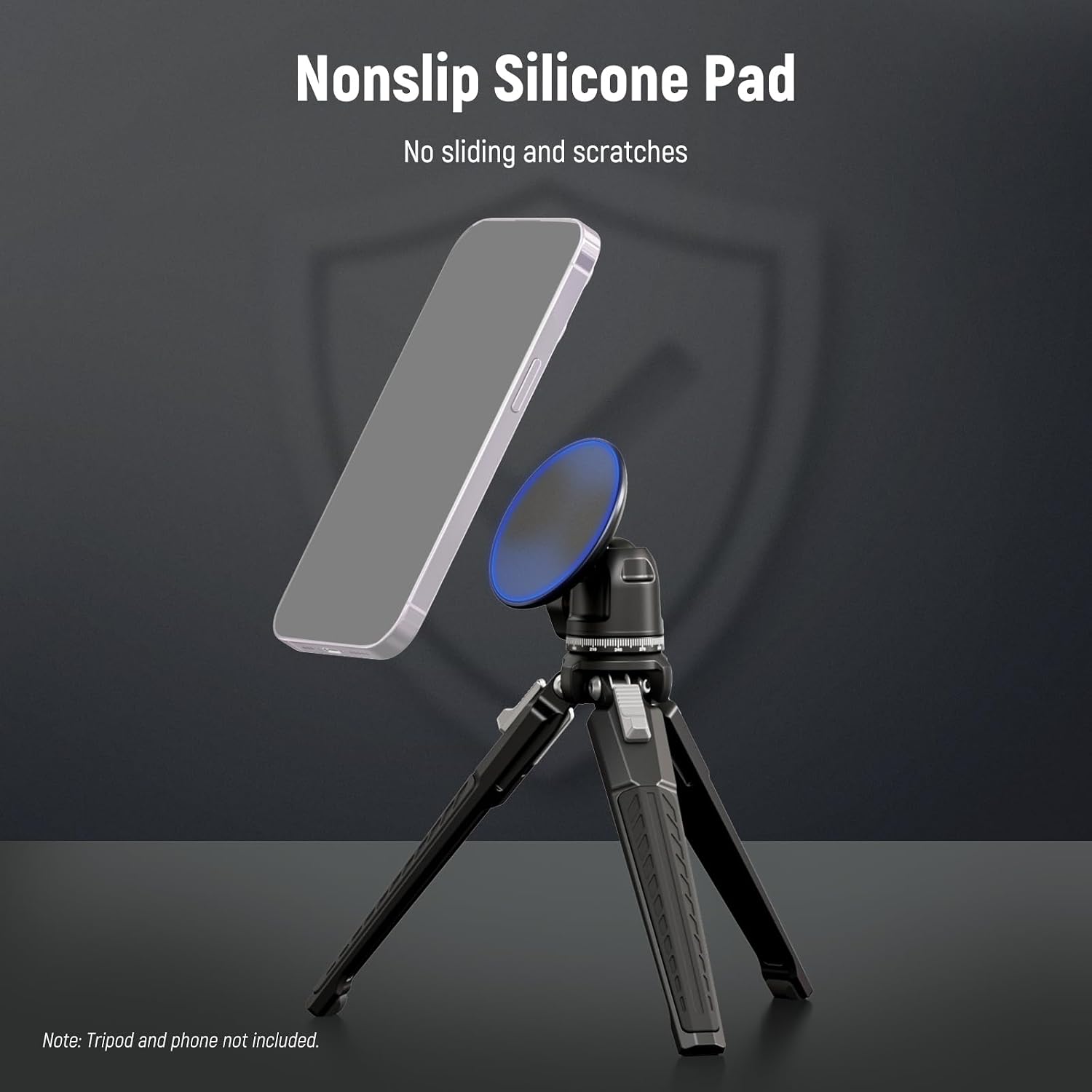 Detalle de NEEWER PA010 マグネット式スマートフォン三脚マウント 1/4インチネジ・粘着リング付き・2個セット