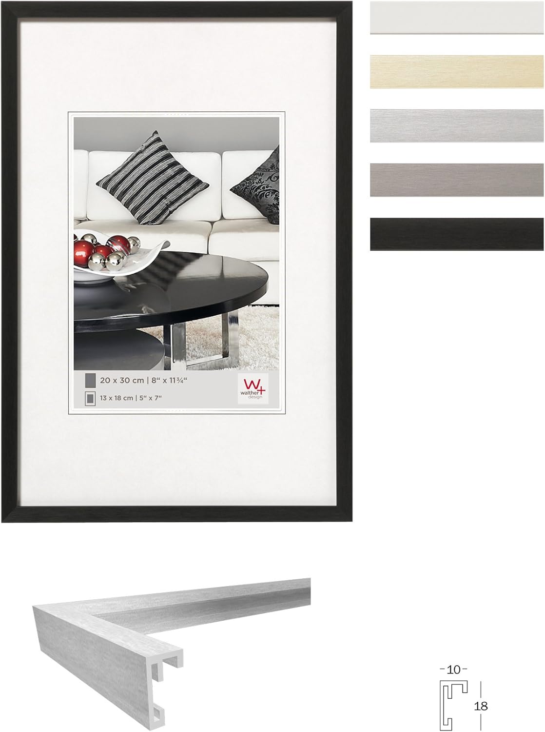 Thumbnail 2 de Walther design Cadre photo argenté 21 x 29,7 cm (DIN A4) – cadre aluminium pack de 2