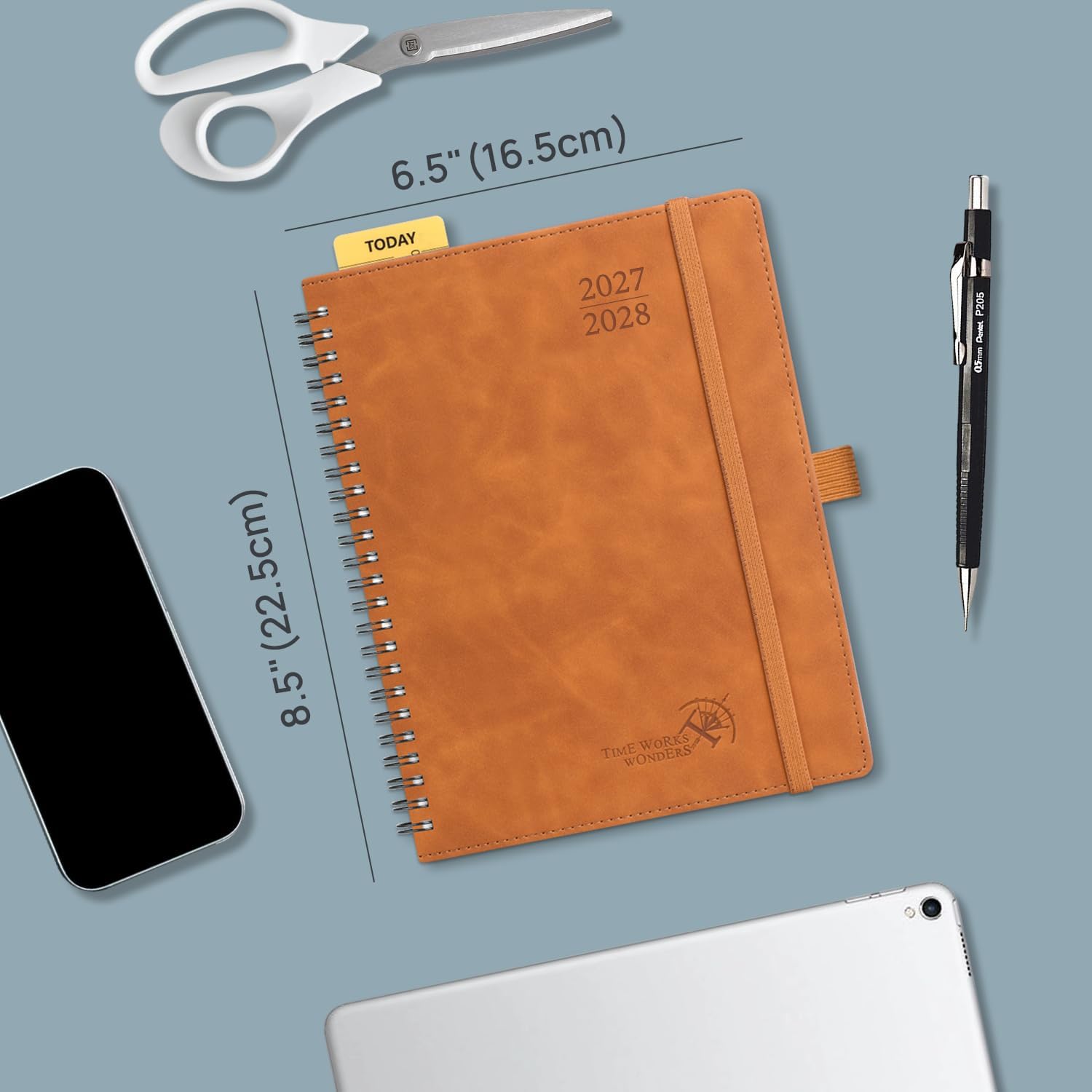 Detalle 2 de POPRUN 2027–2028 Monthly Planner, 6.5 x 8.5-Inch, Green, 100 GSM Paper