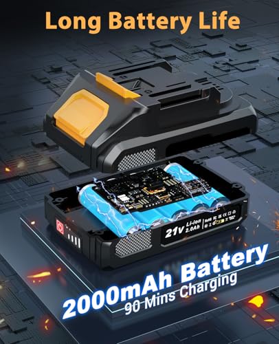 Detalle 2 de AKZWOXRO taladro atornillador sin escobillas 42 Nm