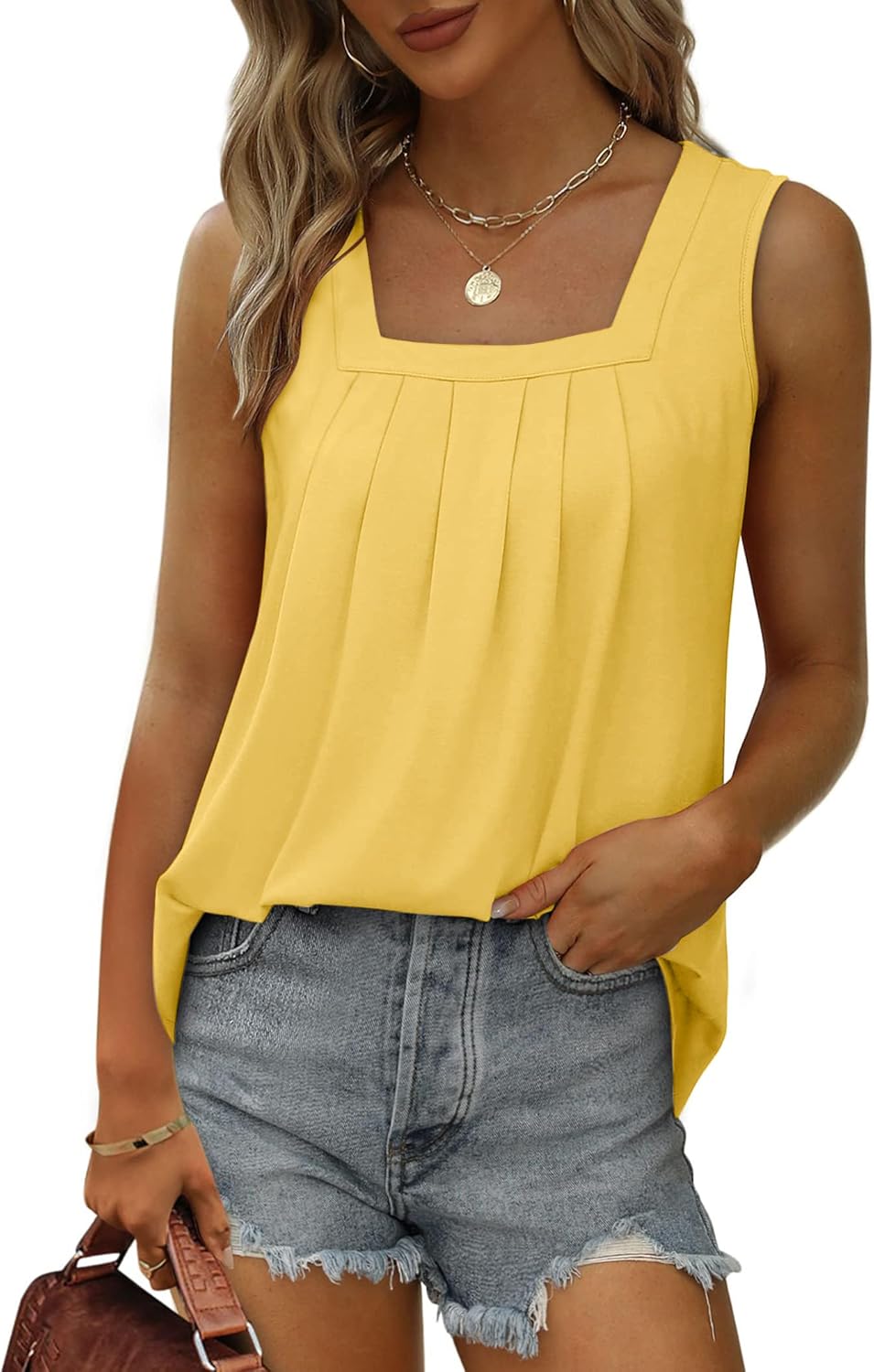 Thumbnail 1 de Cuptacc Tank Top Damen – Quadratischer Hals, Wickel-Details und lockere Passform