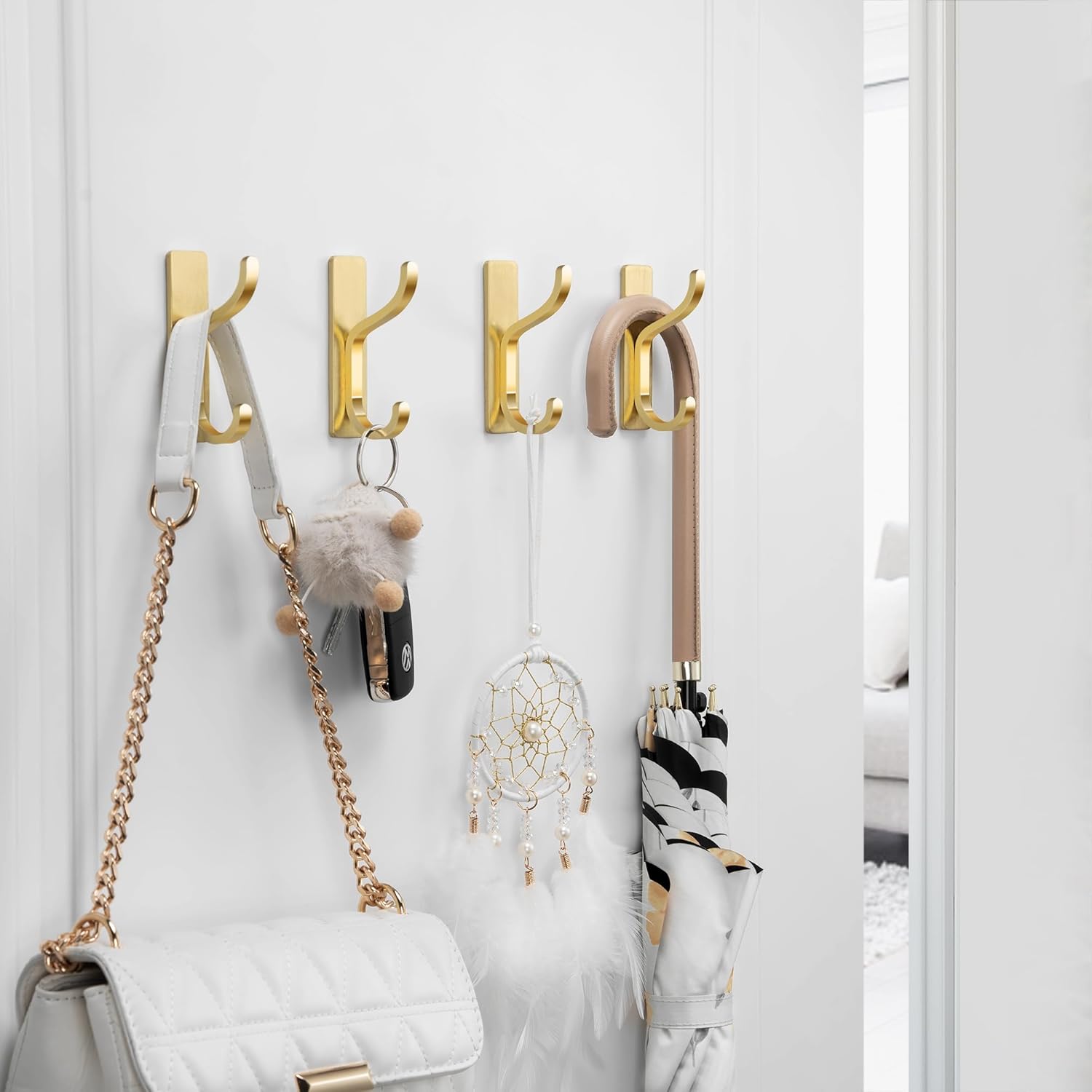 Detalle 2 de pickpiff Adhesive Wall Coat Hooks 4-Pack for Jackets