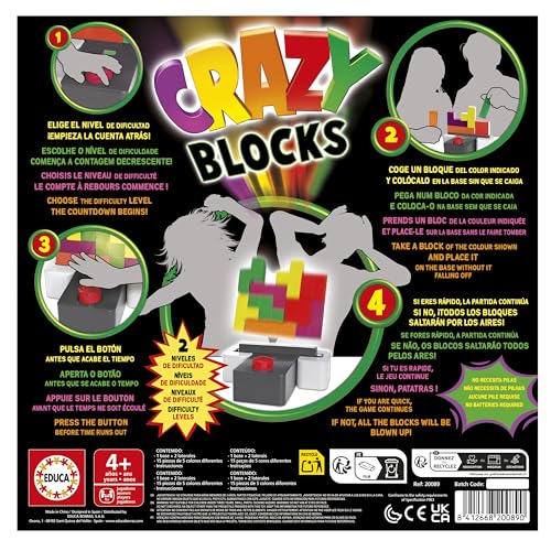 Detalle de Educa Crazy Blocks, juego de habilidad 2 niveles 🧩