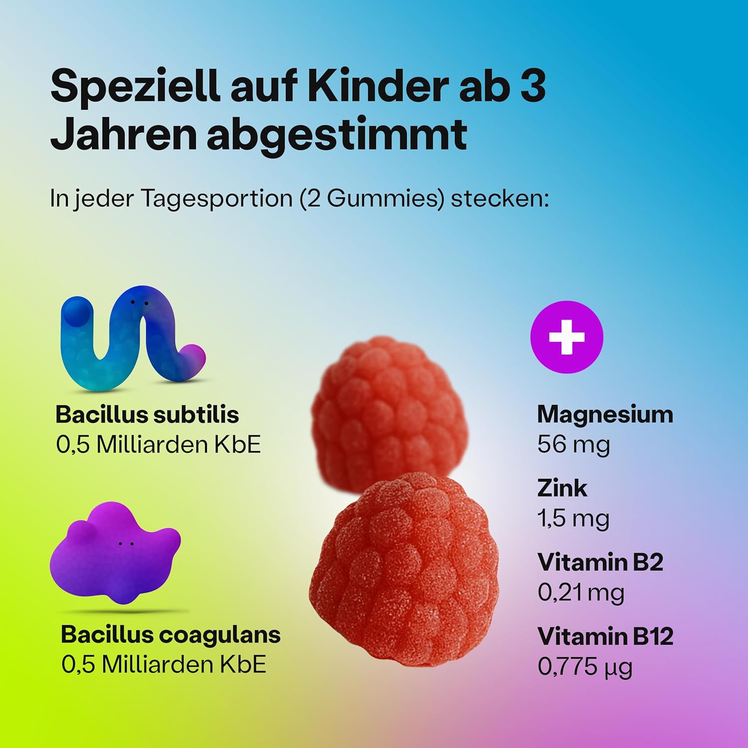 Thumbnail 2 de fairment Tummy Gummies mit probiotischen Kulturen, Magnesium, Zink sowie B2 & B12 – 60 Gummibärchen