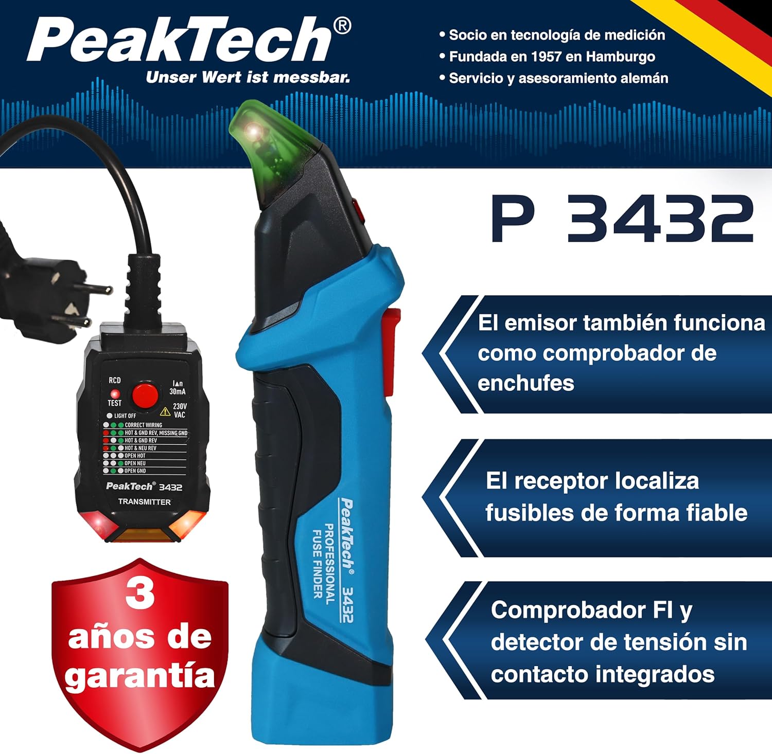 Thumbnail 1 de PeakTech 3432 Localizador de fusibles