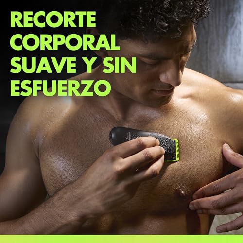 Detalle de GilletteLabs i5 Body + Intimate: Recortadora corporal con 4 peines y funda (Negro/Verde)