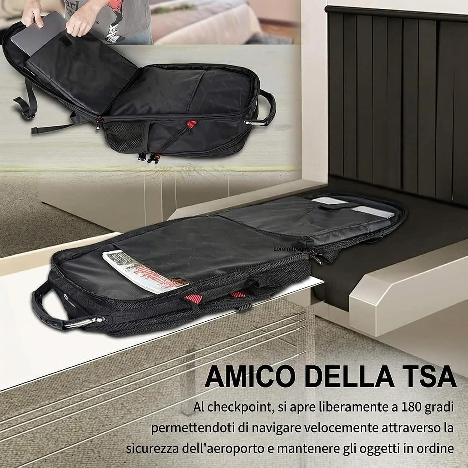 Thumbnail 3 de MATEIN Zaino Zaino Uomo Grande 50L con porta PC da 17 pollici, impermeabile e con USB esterna (nero)