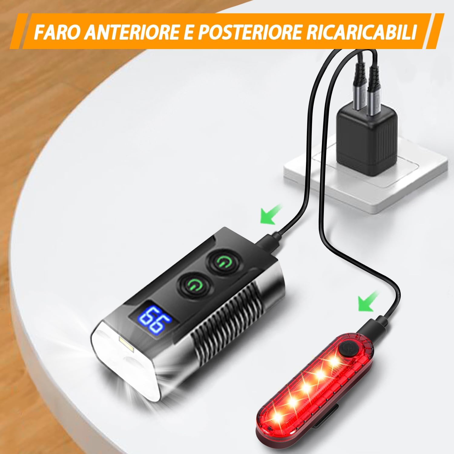 Detalle de REHKITTZ Luci Bicicletta 3300 lm