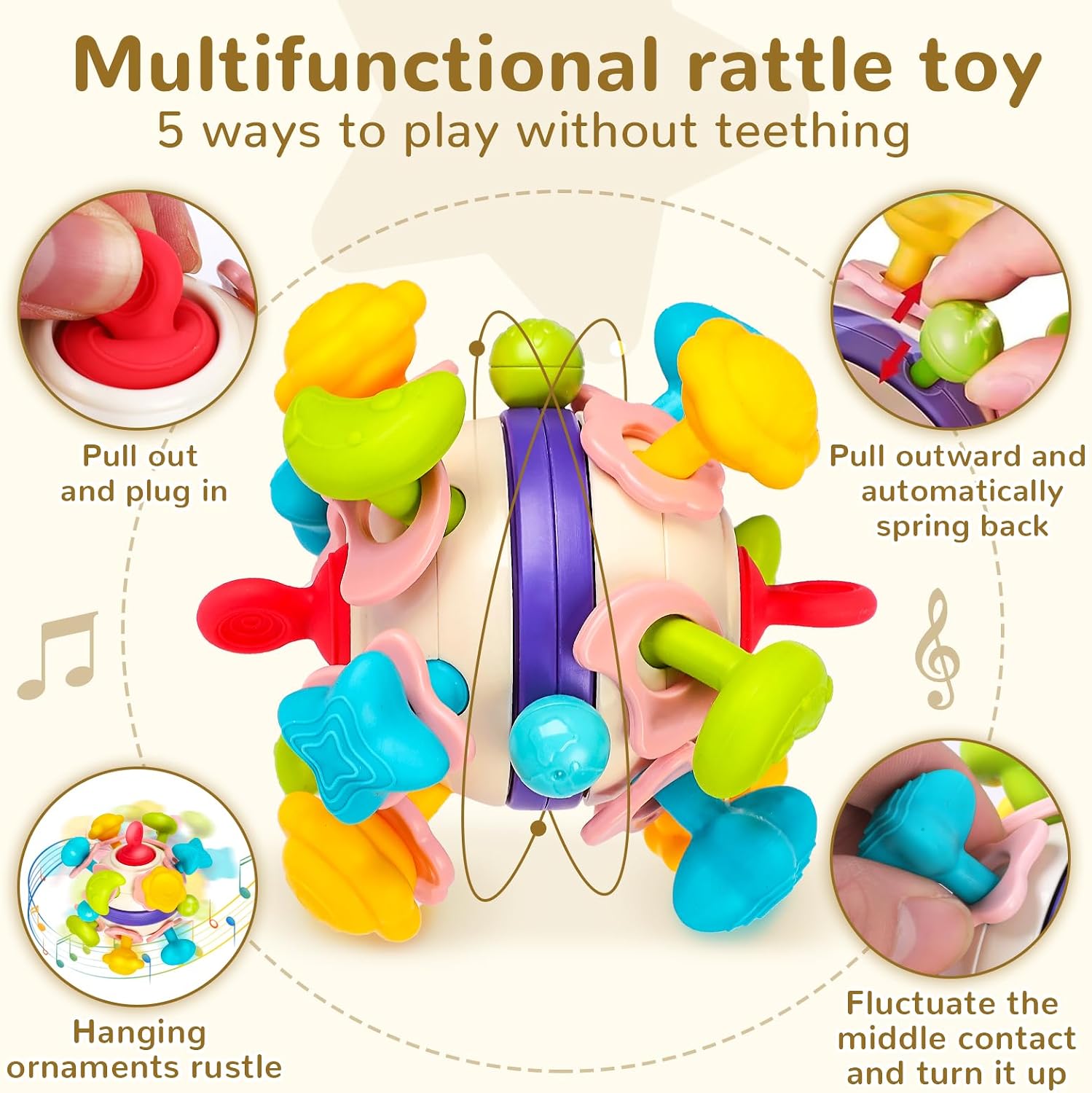 Detalle de Multifunctional Space Elements Baby Teether 14‑point