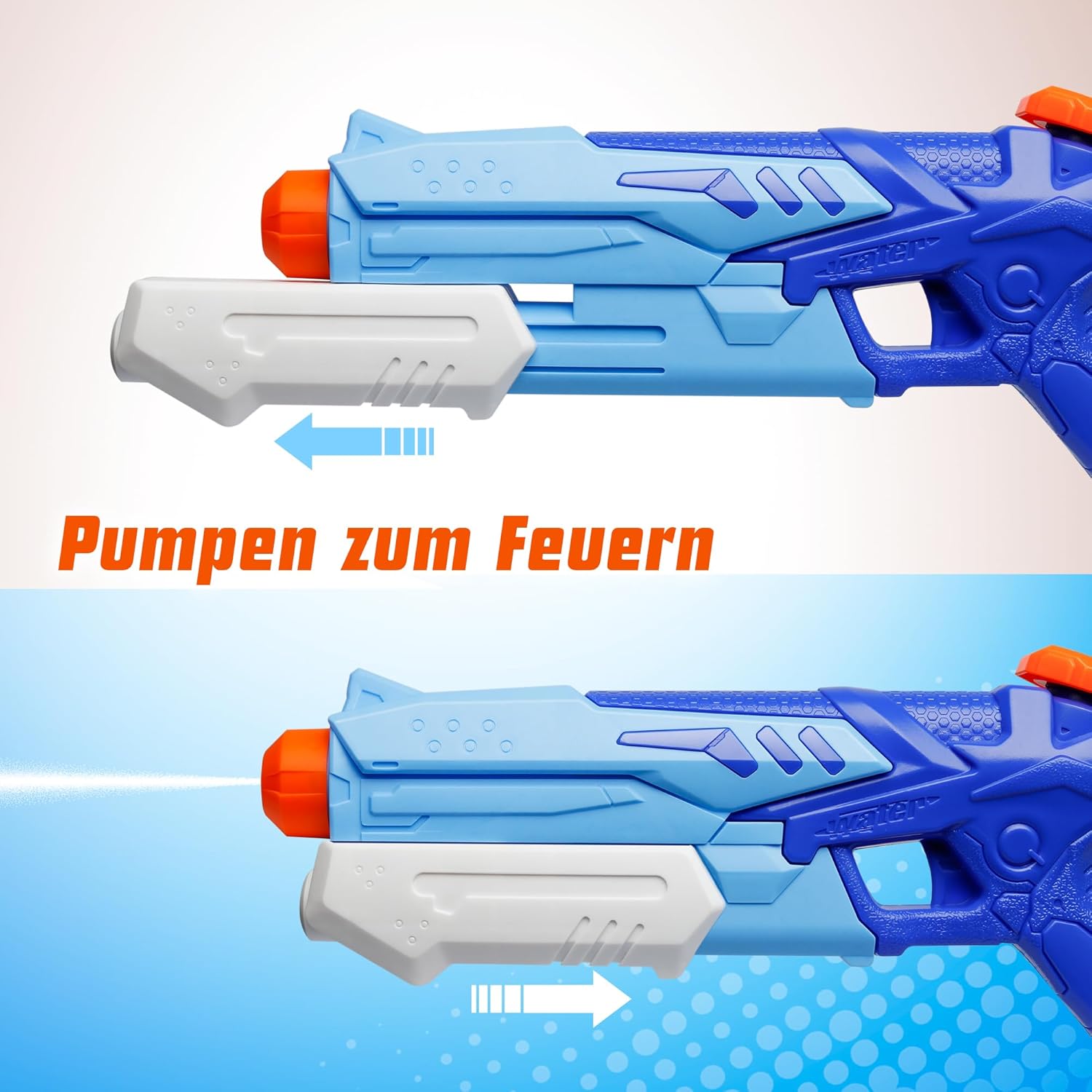 Thumbnail 4 de D-FantiX Wasserpistolen 2er-Set (je 300 ml) mit bis zu 10 m Reichweite – für Kinder & Erwachsene