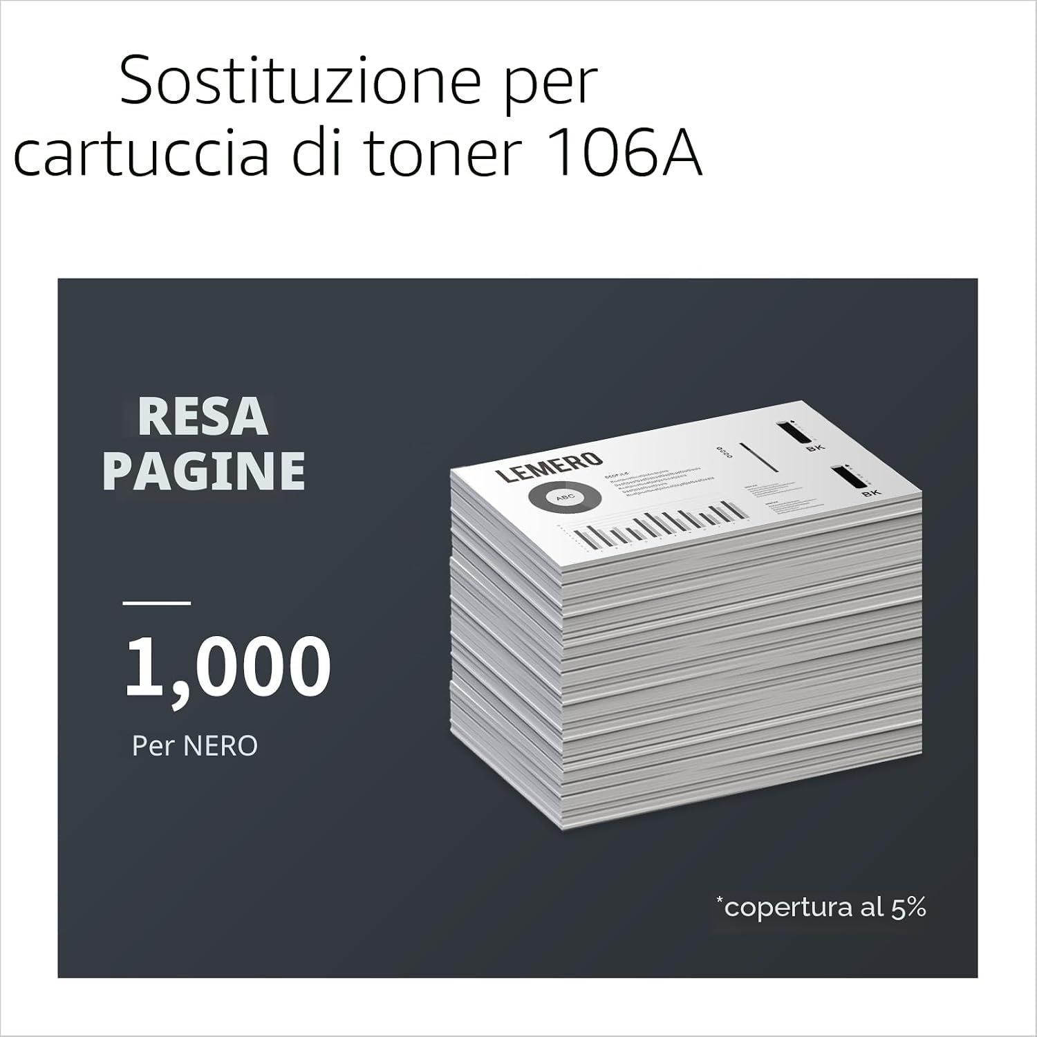 Detalle 2 de Lemero 106A W1106A cartuccia toner compatibile per stampanti HP Laser MFP 137fnw e 135w