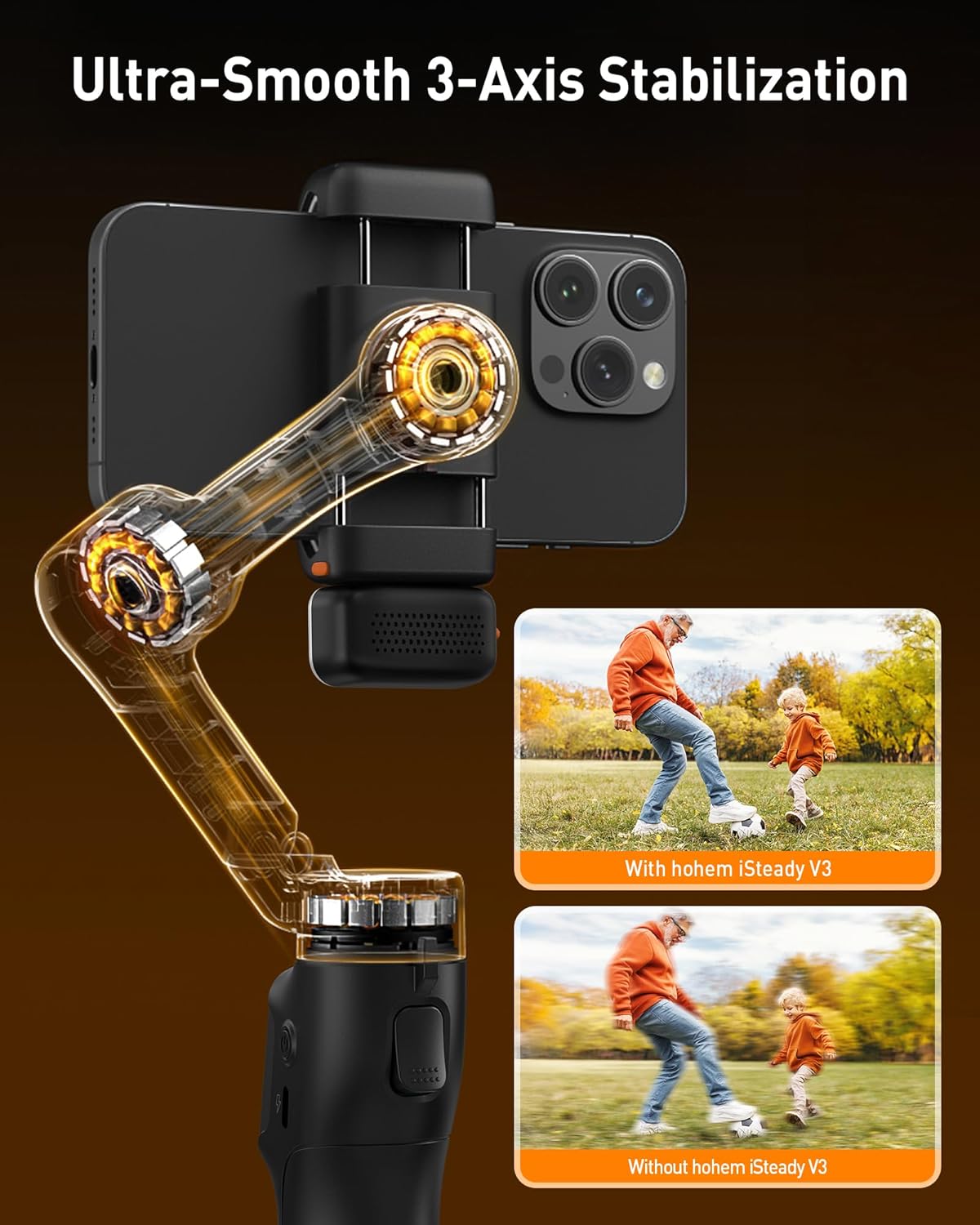 Thumbnail 2 de hohem iSteady V3 stabilizzatore per smartphone con tracker AI magnetico, treppiede integrato e controller rimovibile