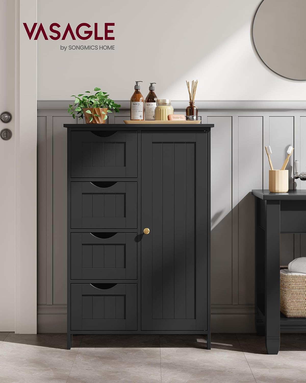 Detalle 2 de VASAGLE LHC041B02 mobile bagno 30x55x82 cm 🪄