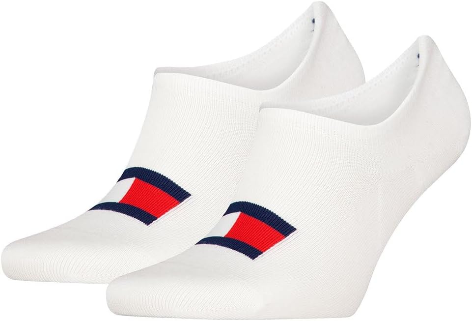 Detalle de Tommy Hilfiger TH UNI TJ FOOTIE – Lot de 2, drapeau blanc, 35-38